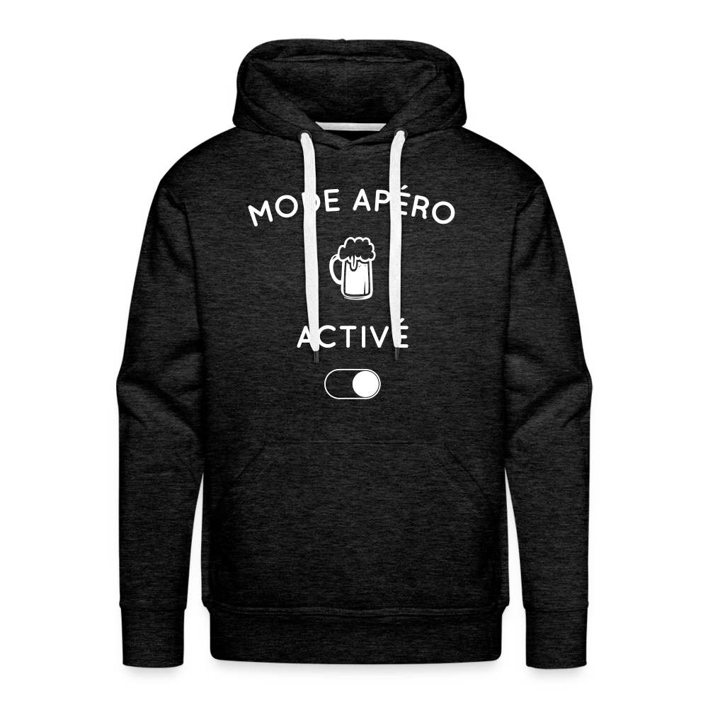 Sweat à capuche Premium Homme - Mode apéro activé - charbon