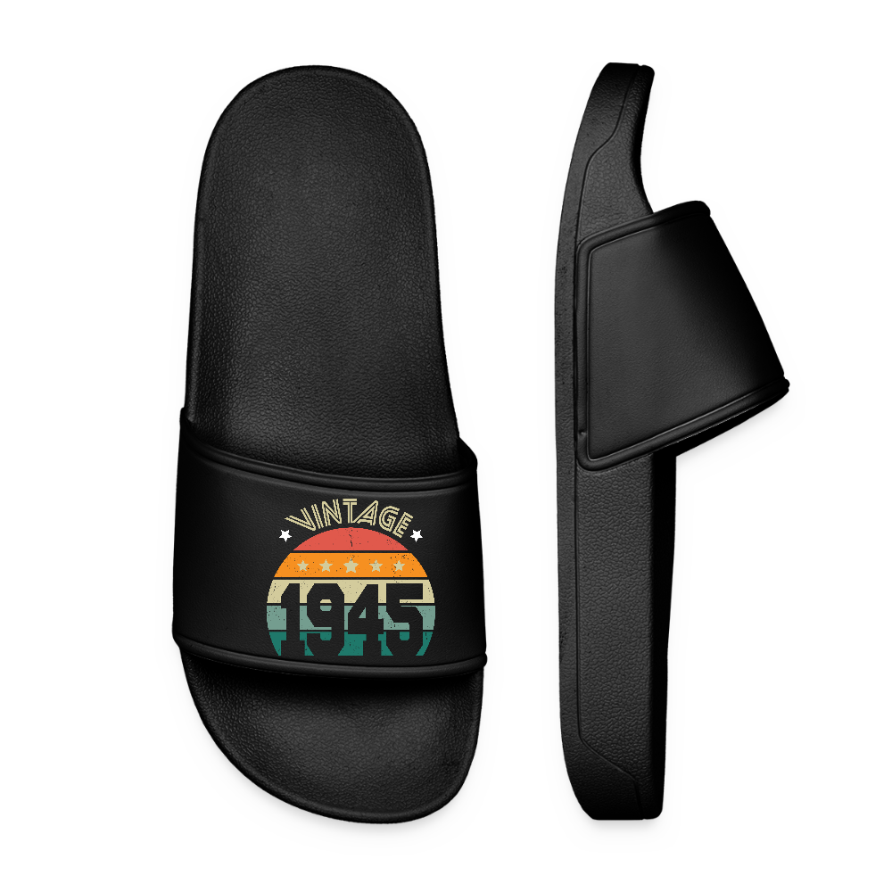 Claquettes Femme - Anniversaire 80 Ans - Vintage 1945 - noir