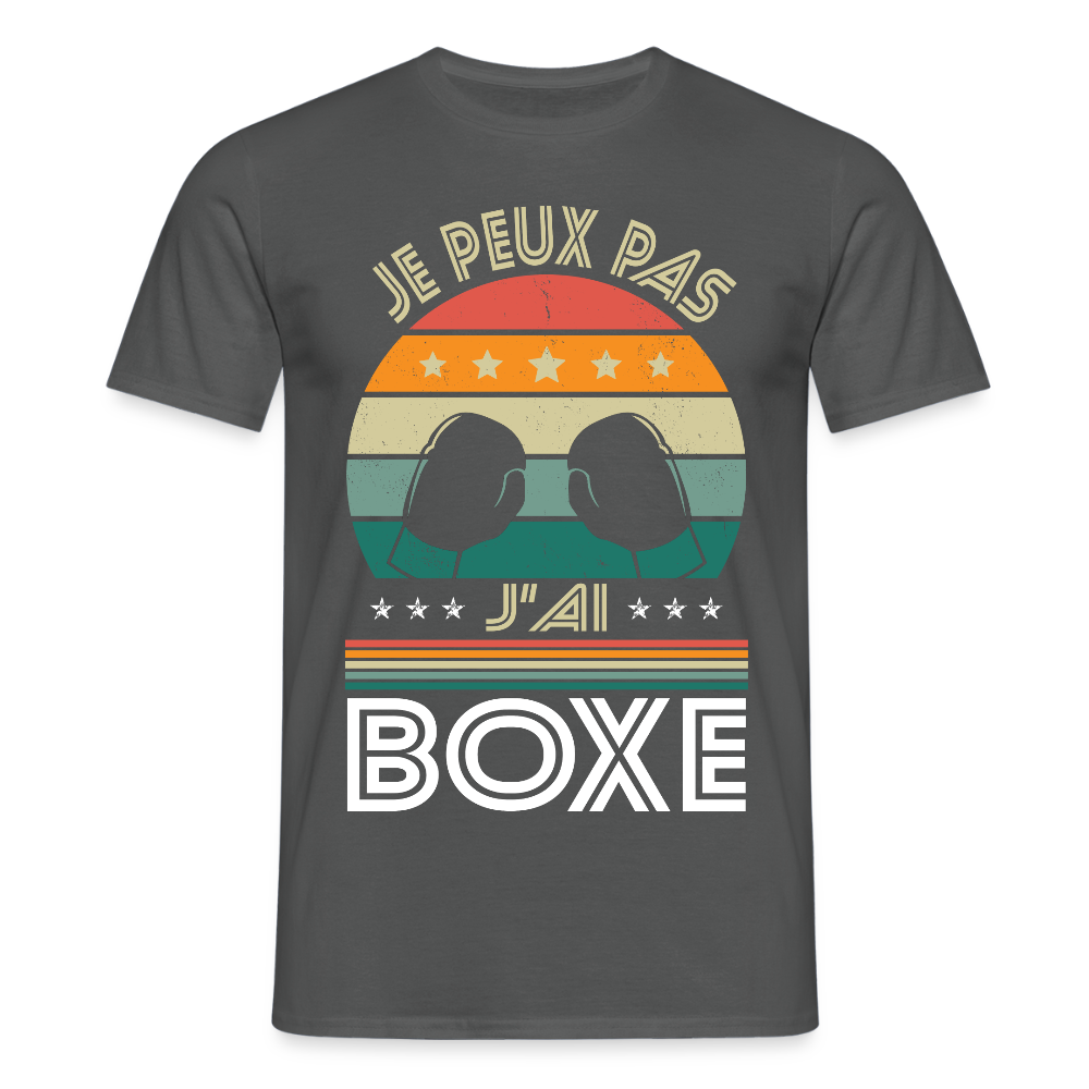 T-shirt Homme - Je peux pas j'ai Boxe - charbon