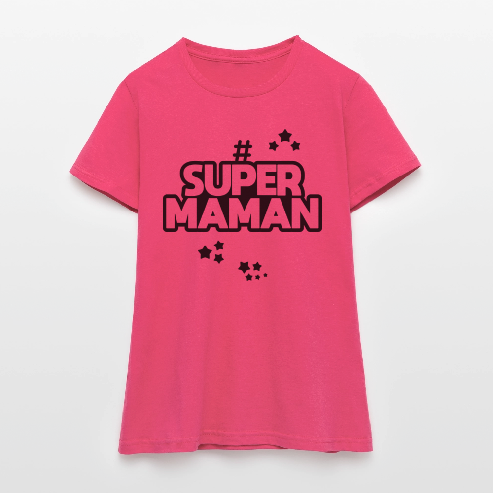 T-shirt Femme - Super Maman - rose azalée