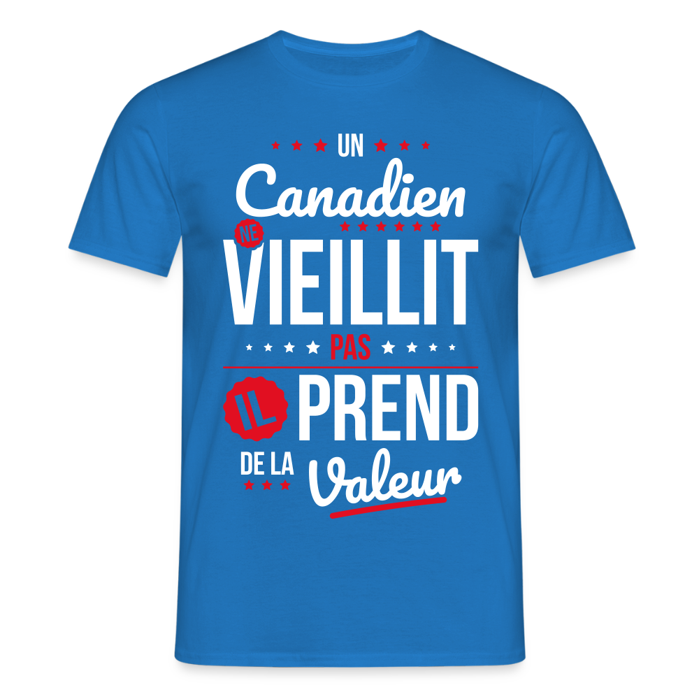 T-shirt Homme - Un Canadien ne vieillit pas - bleu royal