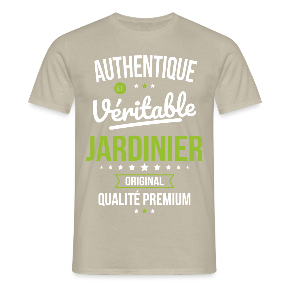 T-shirt Homme - Authentique et véritable Jardinier - beige sable