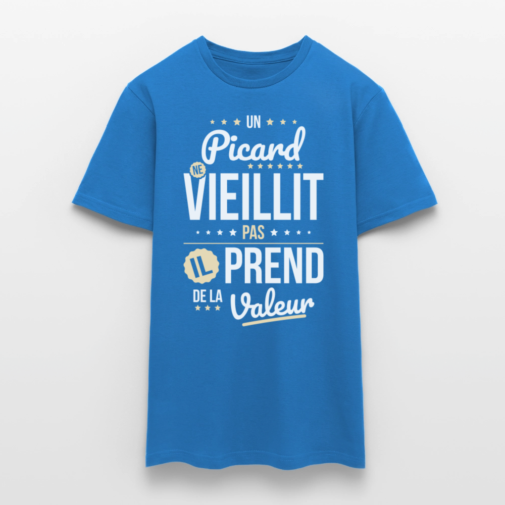 T-shirt Homme - Un Picard ne vieillit pas - bleu royal