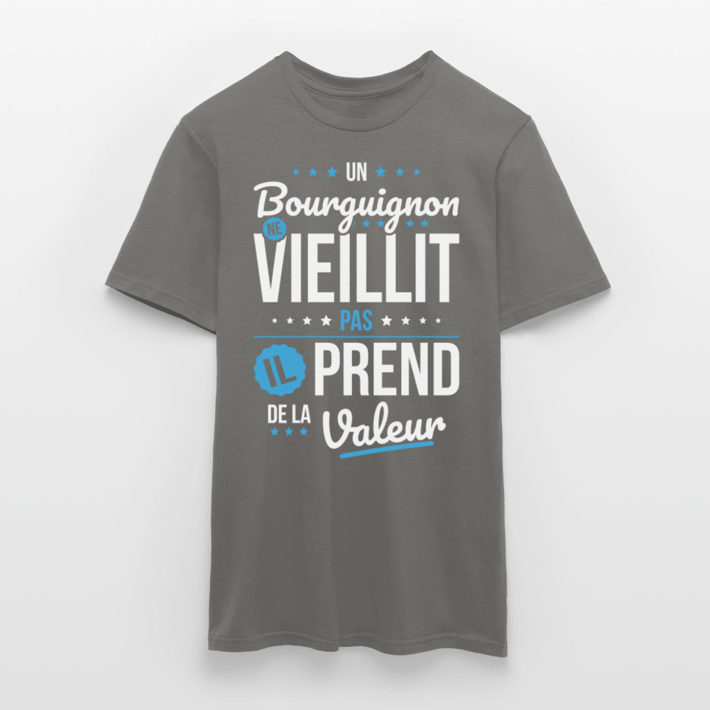 T-shirt Homme - Un Bourguignon ne vieillit pas - gris graphite