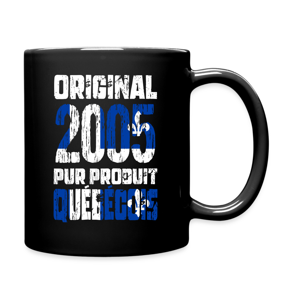 Mug uni - Anniversaire 20 Ans - Original 2005 - Pur produit Québécois - noir