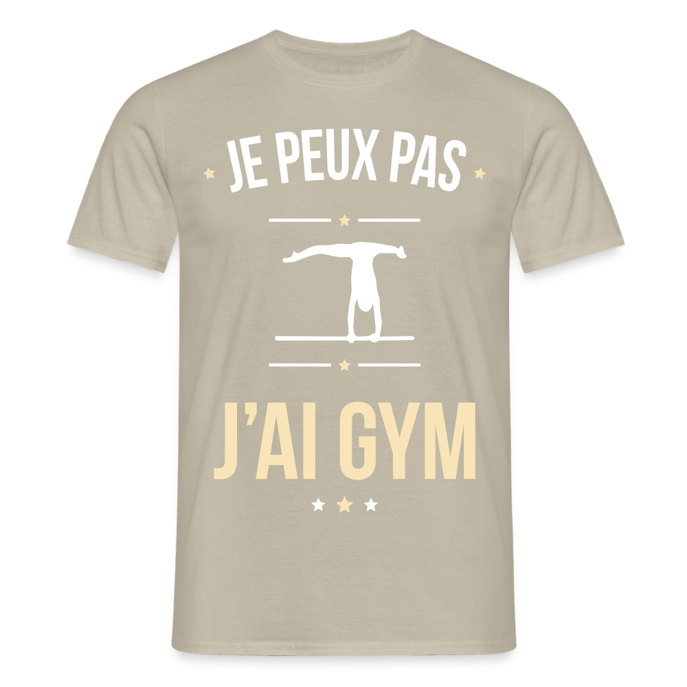 T-shirt Homme - Je peux pas j'ai Gym - beige sable