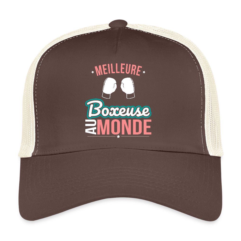 Casquette Trucker - Meilleure boxeuse au monde - marron/beige