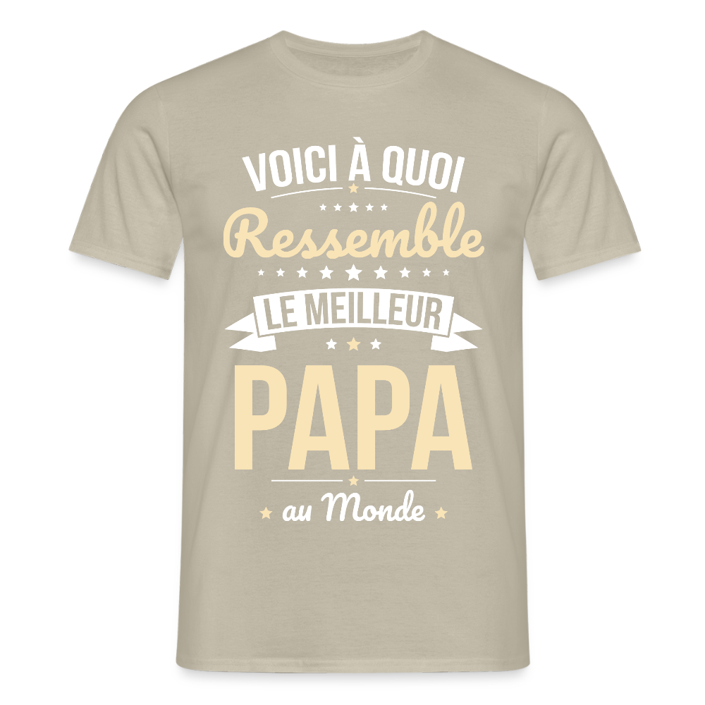 T-shirt Homme - Voici à quoi ressemble le meilleur Papa au Monde - beige sable