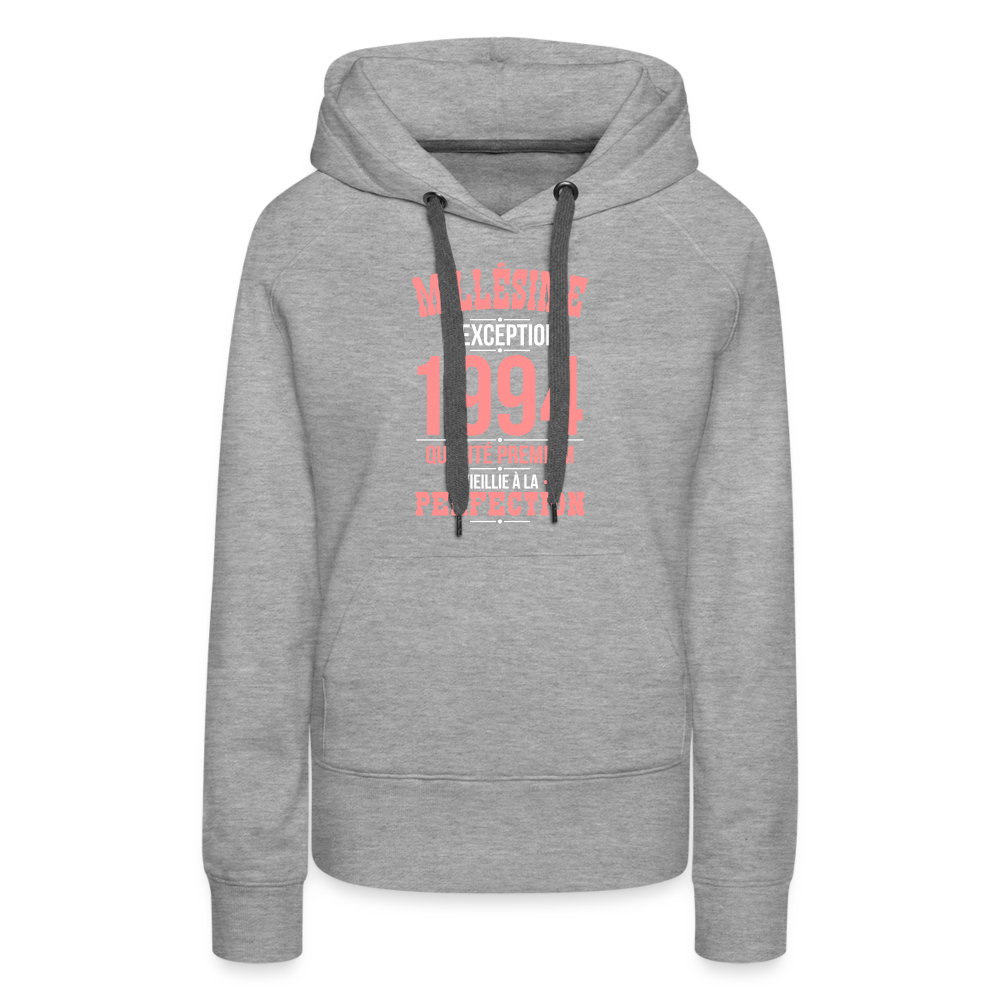 Sweat à capuche Premium Femme - Anniversaire 31 Ans - Millésime 1994 - gris chiné