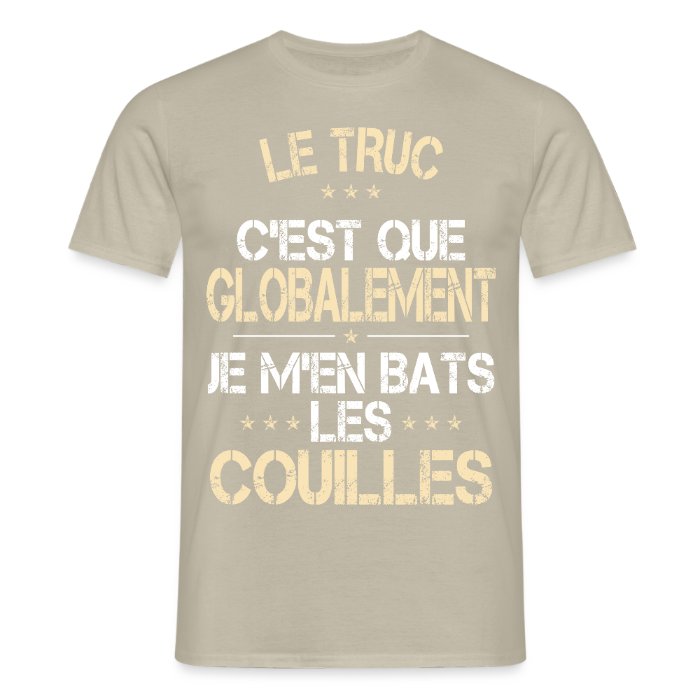 T-shirt Homme - Je m'en bats les couilles - beige sable