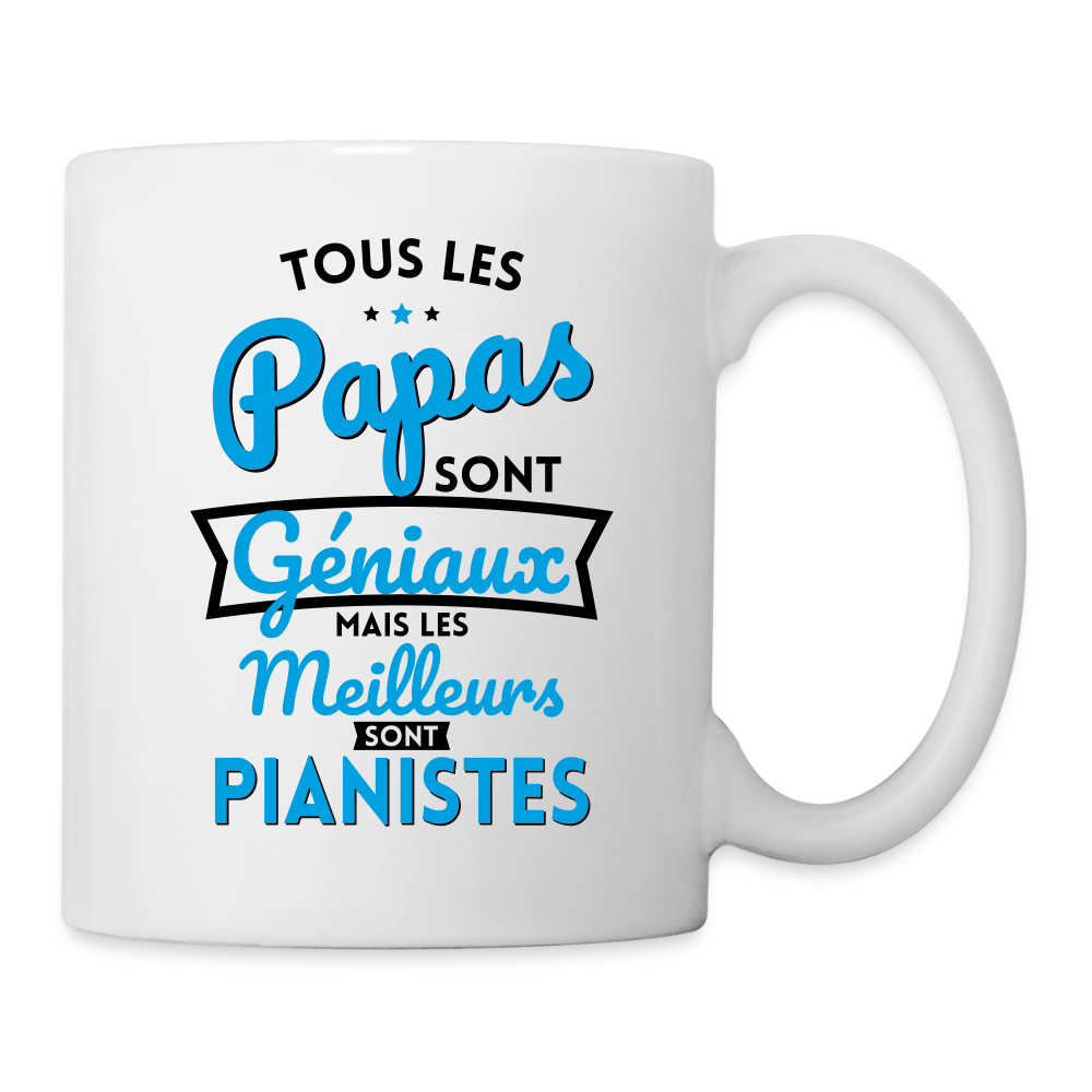 Mug blanc - Papas géniaux - Les meilleurs sont pianistes - blanc