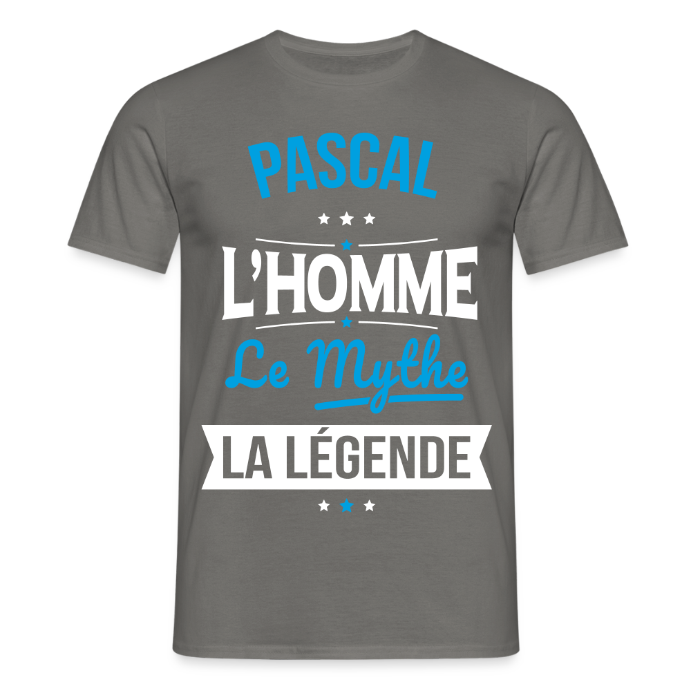 T-shirt Homme - Pascal - l'Homme - le Mythe - la Légende - gris graphite