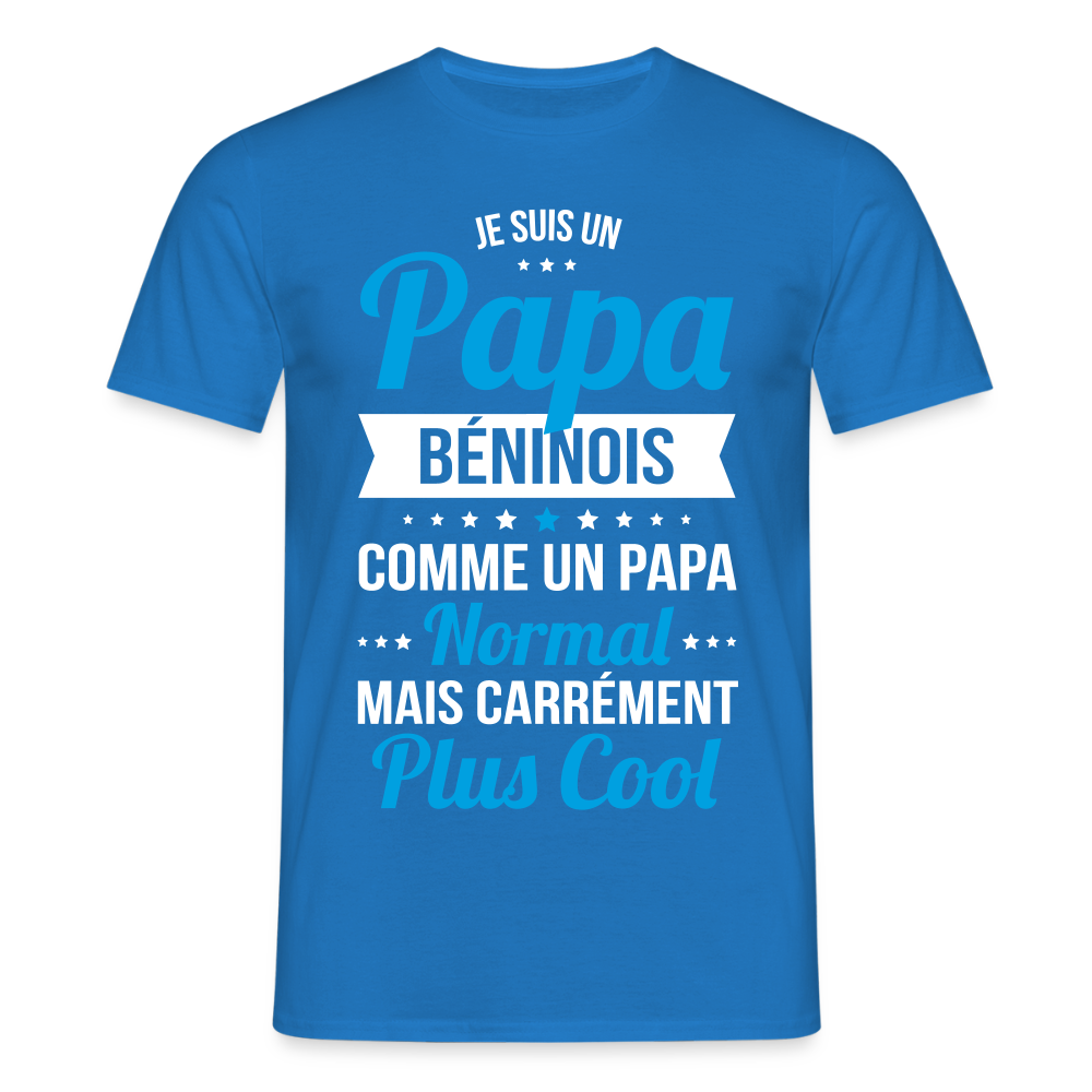 T-shirt Homme - Papa Béninois Plus Cool - bleu royal