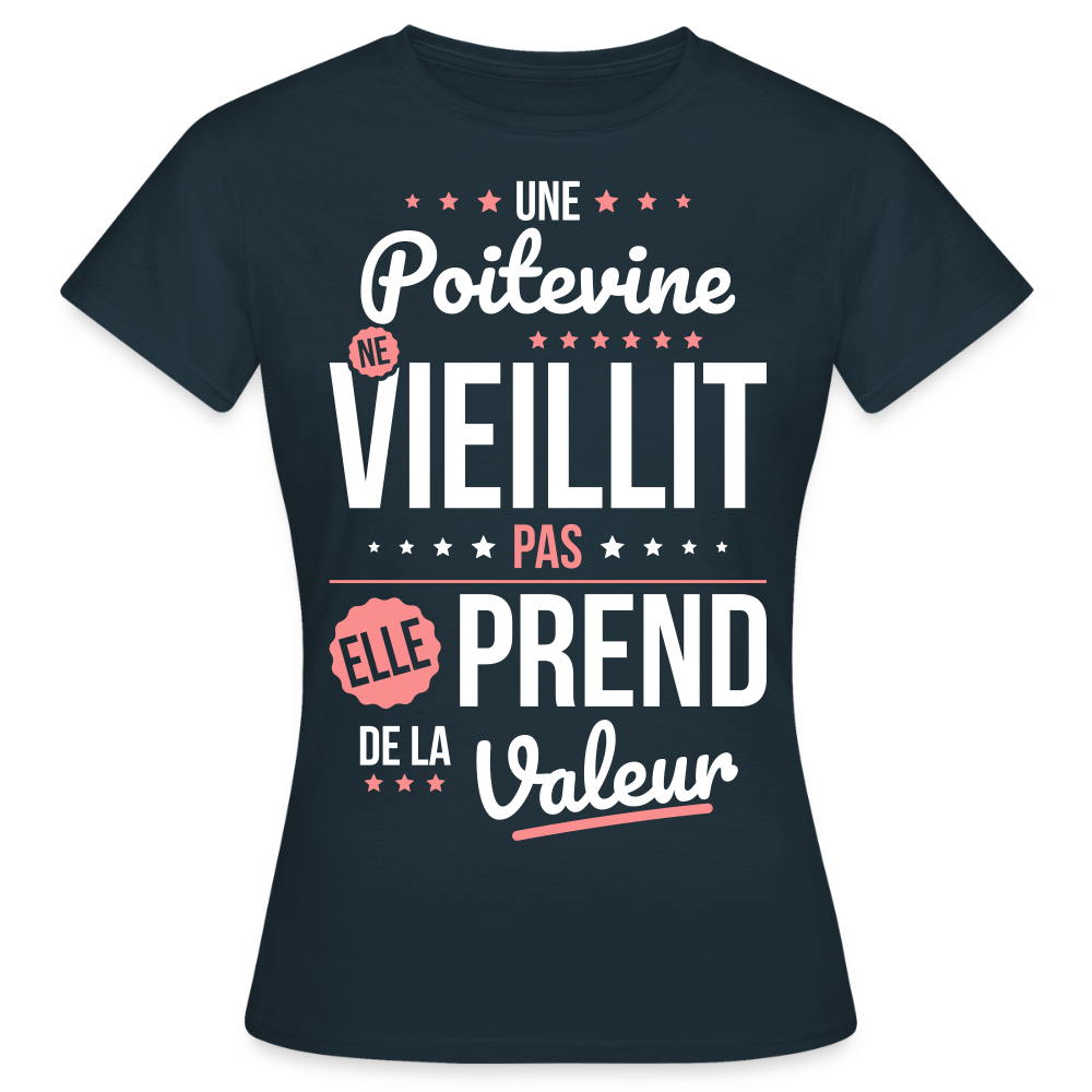 T-shirt Femme - Une Poitevine ne vieillit pas - marine