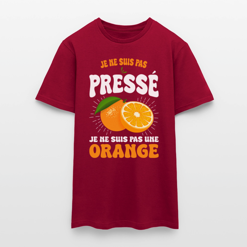 T-shirt Homme - Je ne suis pas une orange - rouge brique