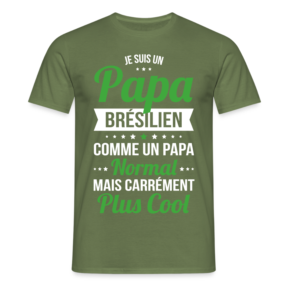 T-shirt Homme - Papa Brésilien Plus Cool - vert militaire