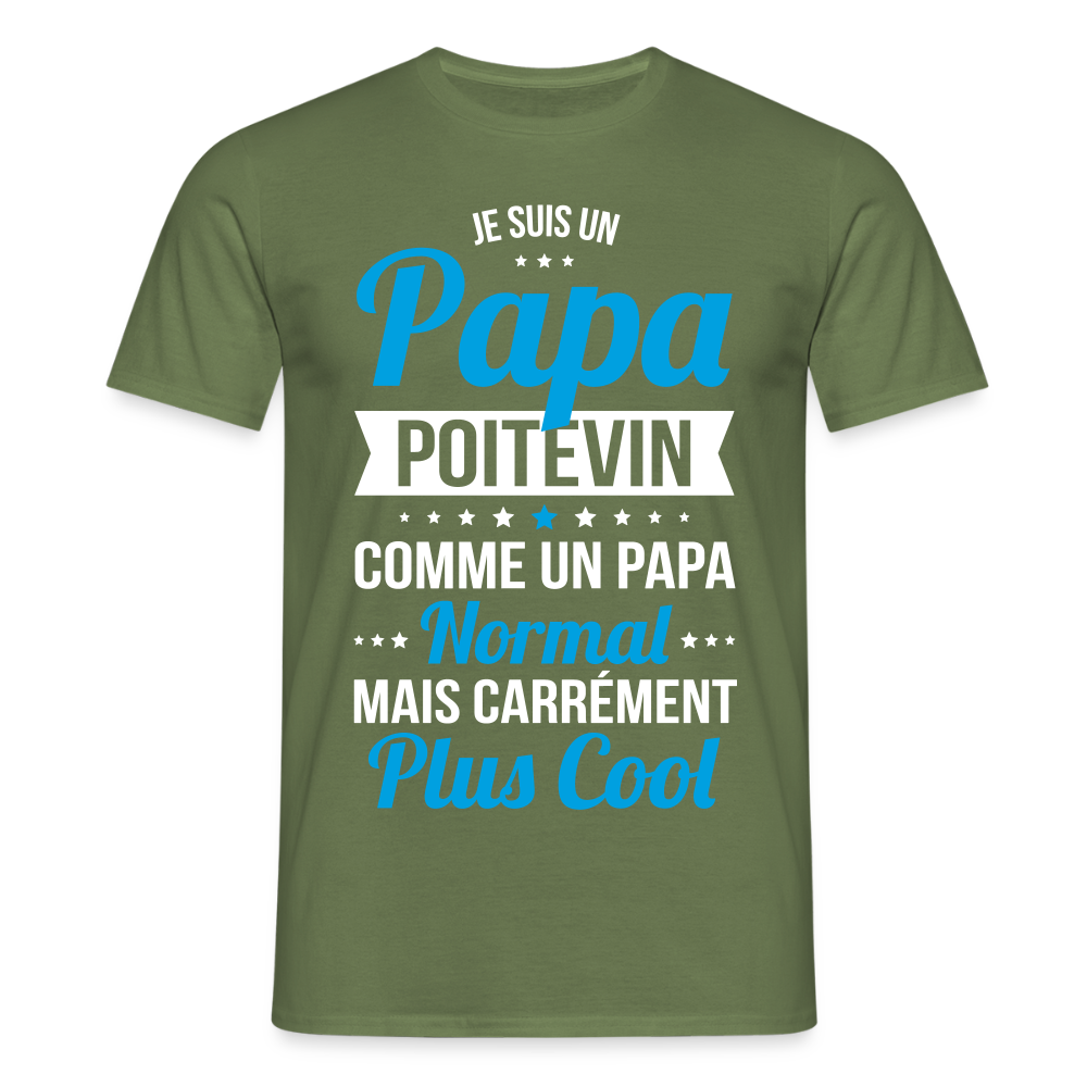 T-shirt Homme - Papa Poitevin Plus Cool - vert militaire