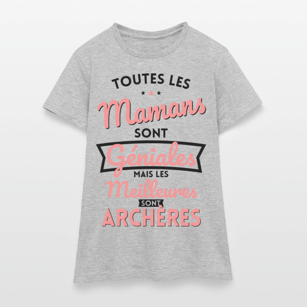T-shirt Femme - Mamans géniales - Les meilleures sont archères - gris chiné
