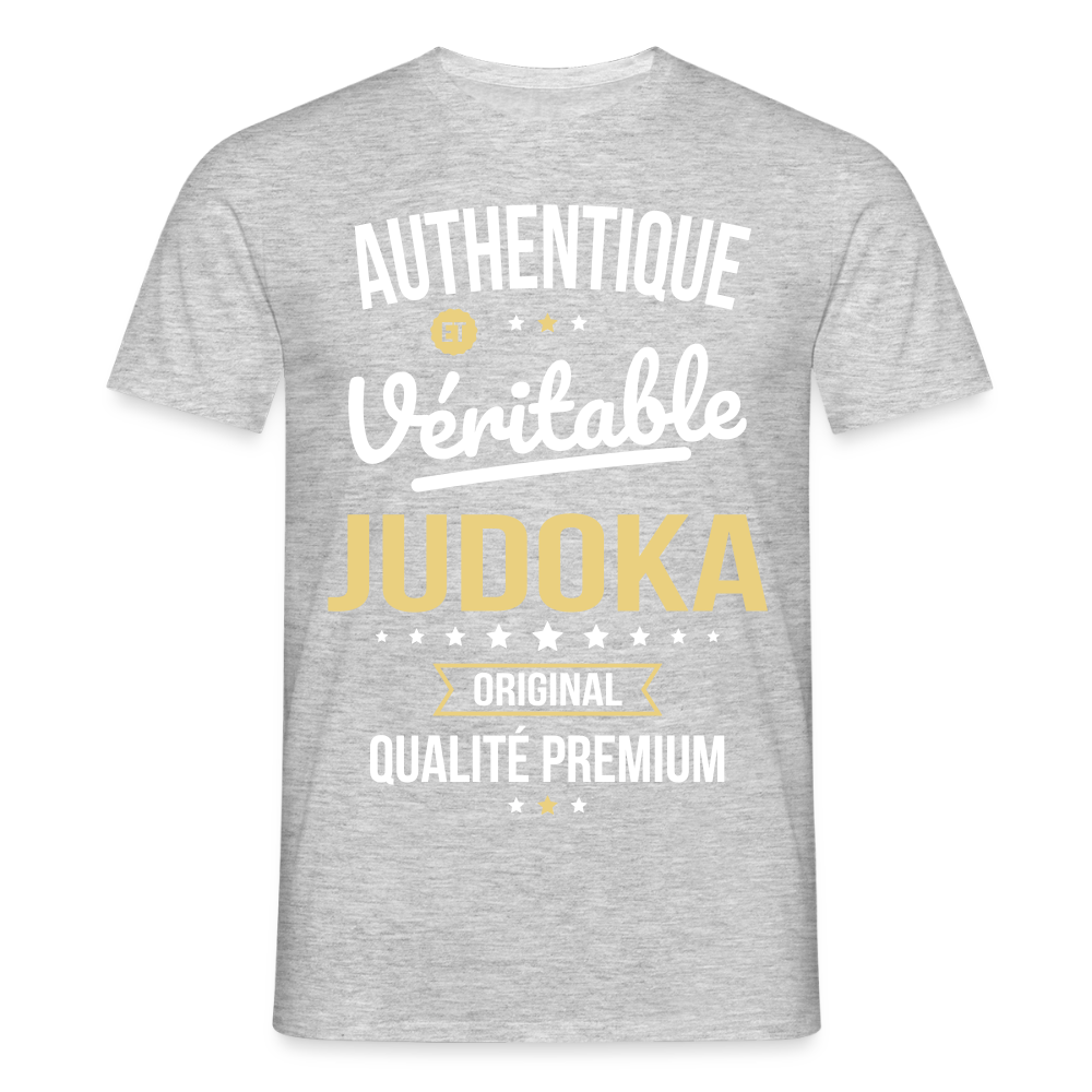 T-shirt Homme - Authentique et véritable Judoka - gris chiné