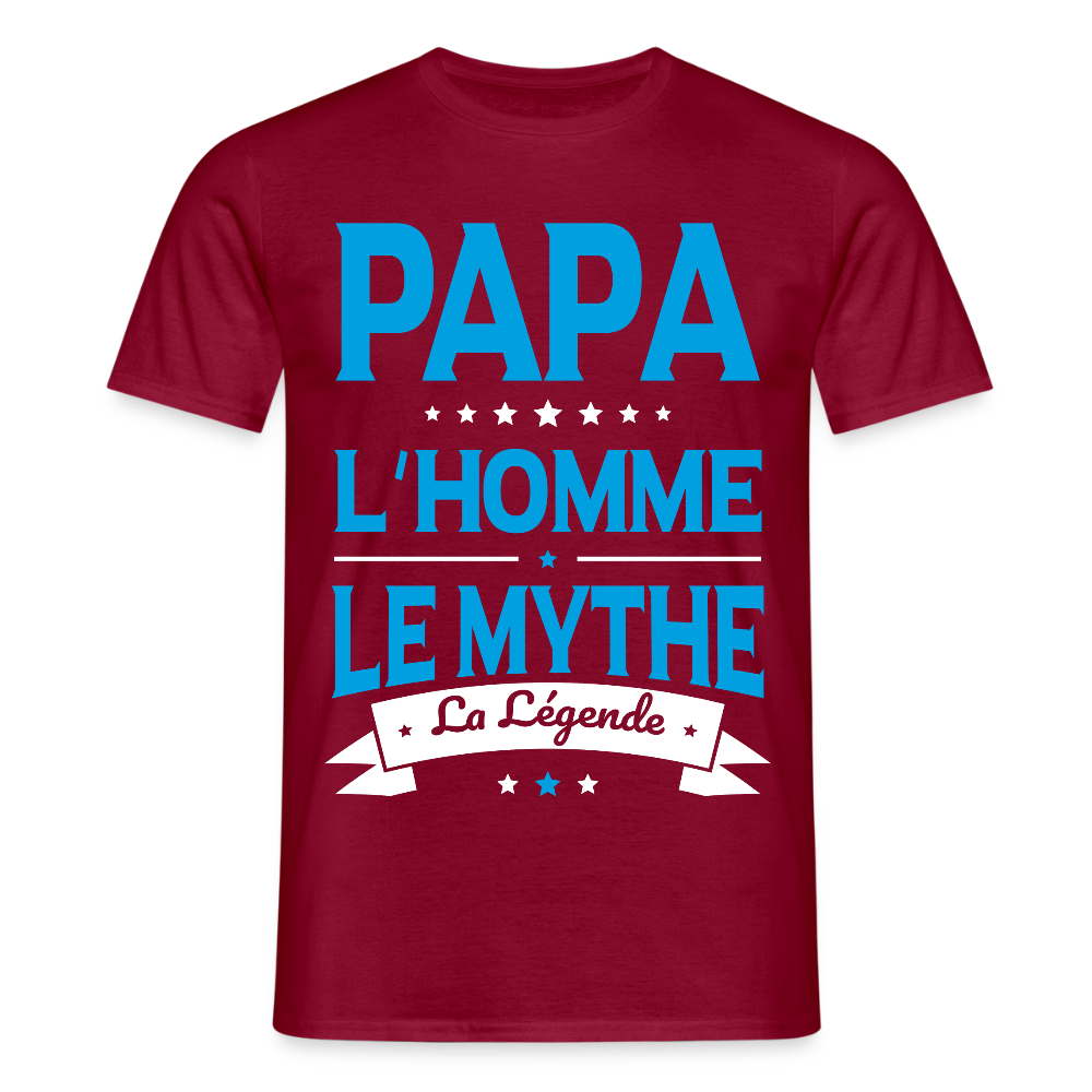 T-shirt Homme - Papa L'Homme le Mythe la Légende - rouge brique