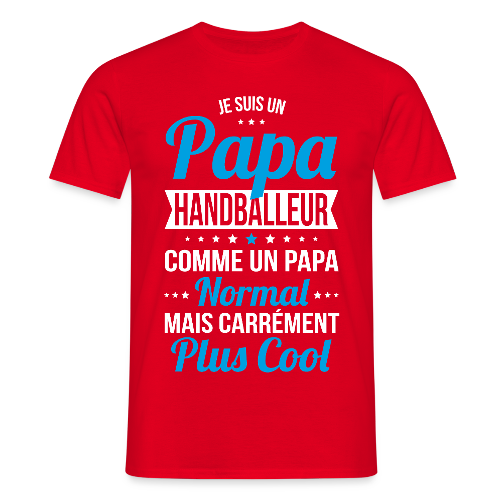 T-shirt Homme - Papa handballeur plus cool - rouge