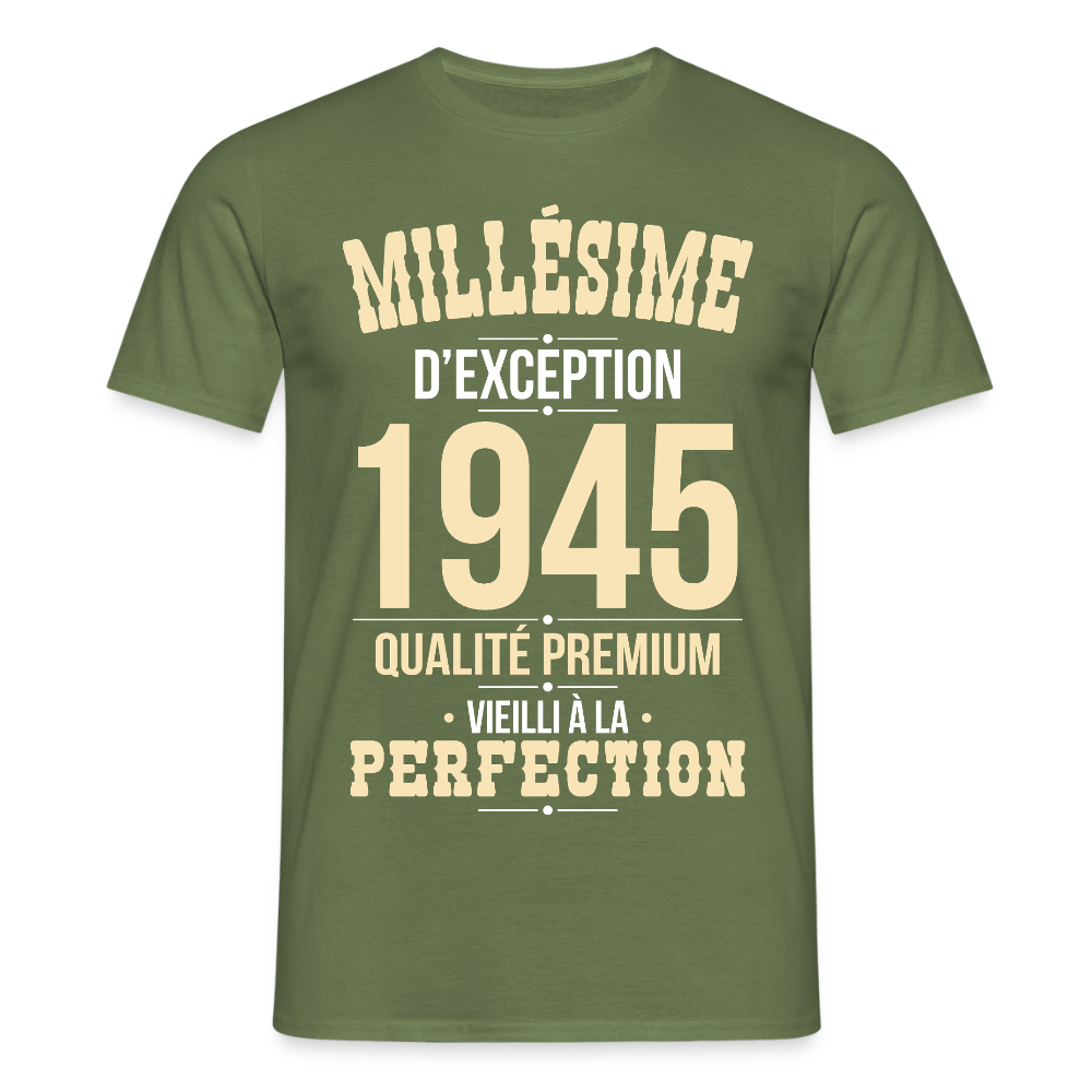 T-shirt Homme - Anniversaire 80 Ans - Millésime 1945 - vert militaire