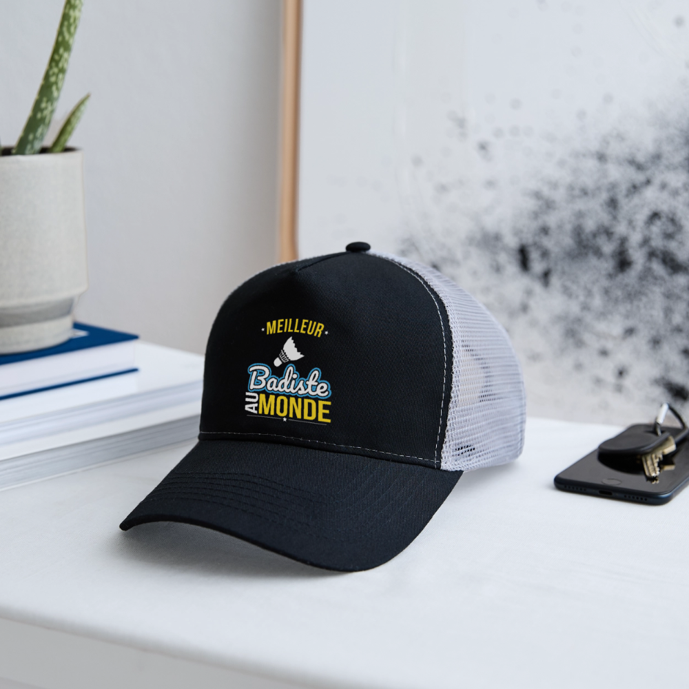 Casquette Trucker - Meilleur badiste au monde - noir/gris pierre