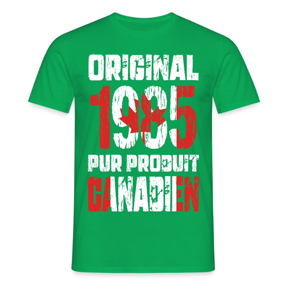 T-shirt Homme - Anniversaire 40 Ans - Original 1985 - Pur produit Canadien - vert