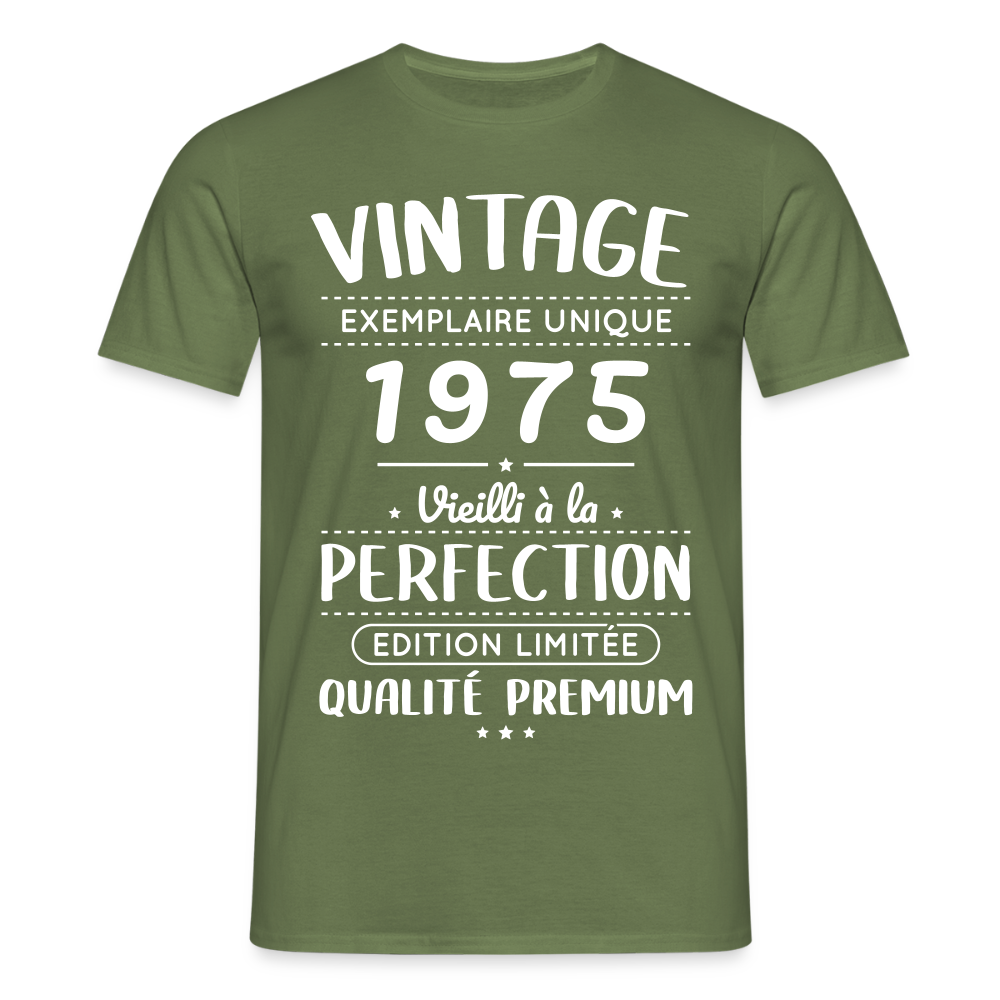 T-shirt Homme - Anniversaire 50 Ans - Vintage 1975 - vert militaire