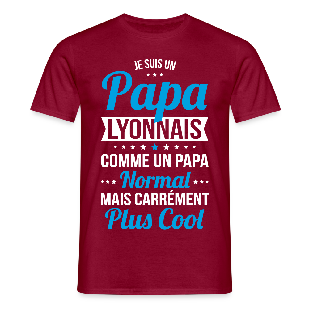 T-shirt Homme - Papa Lyonnais Plus Cool - rouge brique