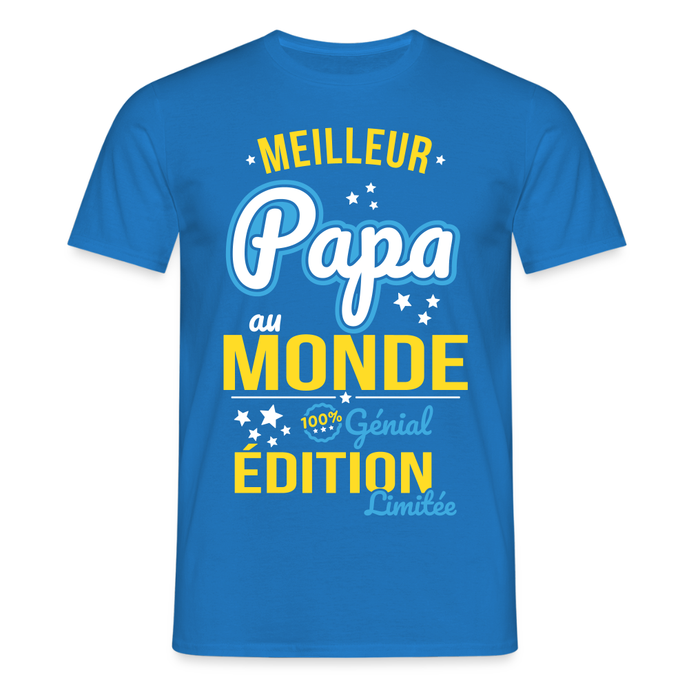 T-shirt Homme - Meilleur Papa au monde - bleu royal