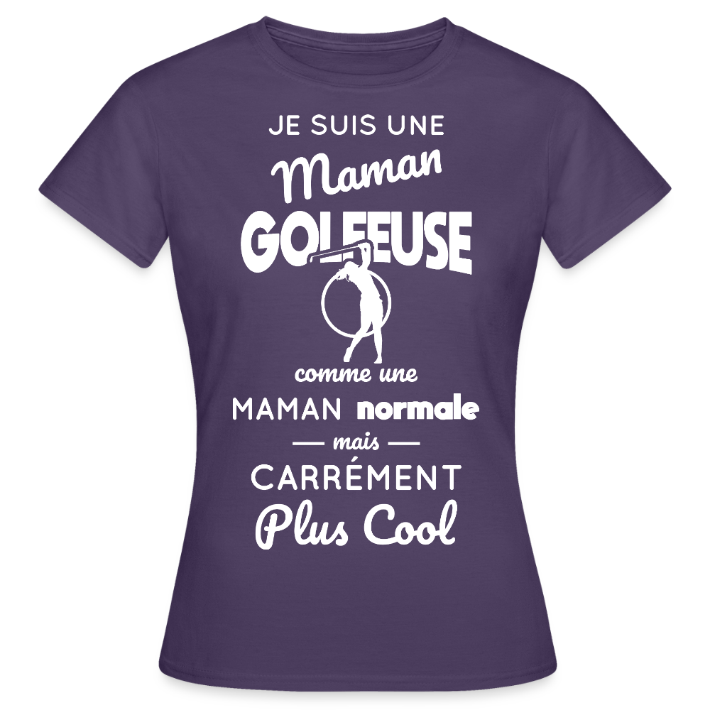 T-shirt Femme - Maman golfeuse plus cool - violet foncé