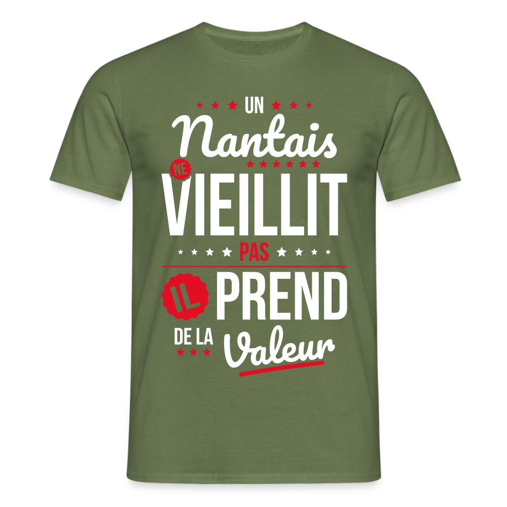 T-shirt Homme - Un Nantais ne vieillit pas - vert militaire