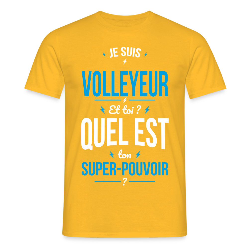 T-shirt Homme - Je suis volleyeur - Super-pouvoir - jaune