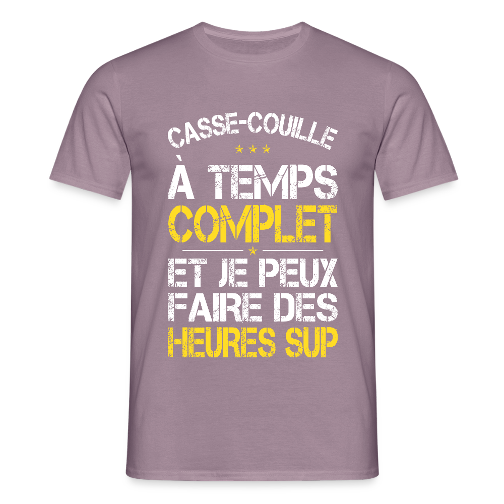 T-shirt Homme - Casse-couille à temps complet - mauve gris