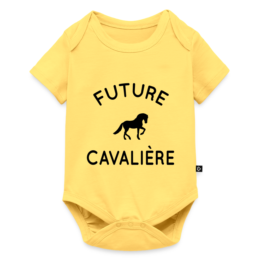 Body Bébé bio manches courtes - Future cavalière - jaune pastel