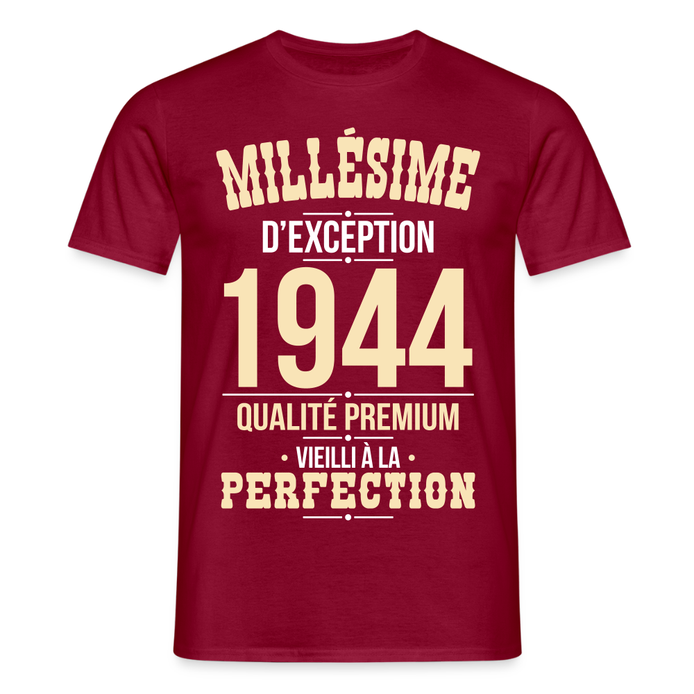 T-shirt Homme - Anniversaire 81 Ans - Millésime 1944 - rouge brique