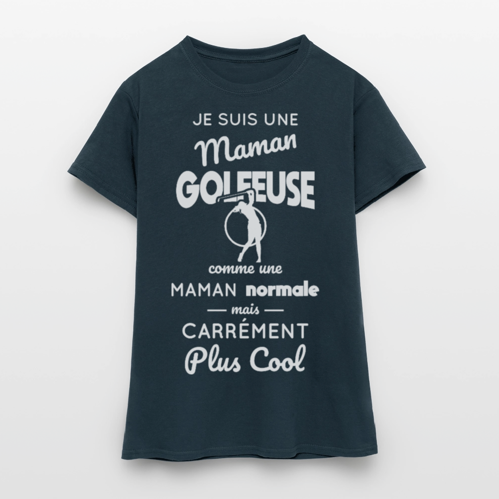 T-shirt Femme - Maman golfeuse plus cool - marine