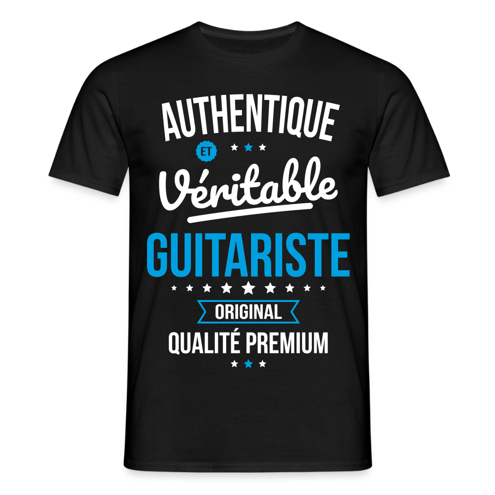 T-shirt Homme - Authentique et véritable Guitariste - noir
