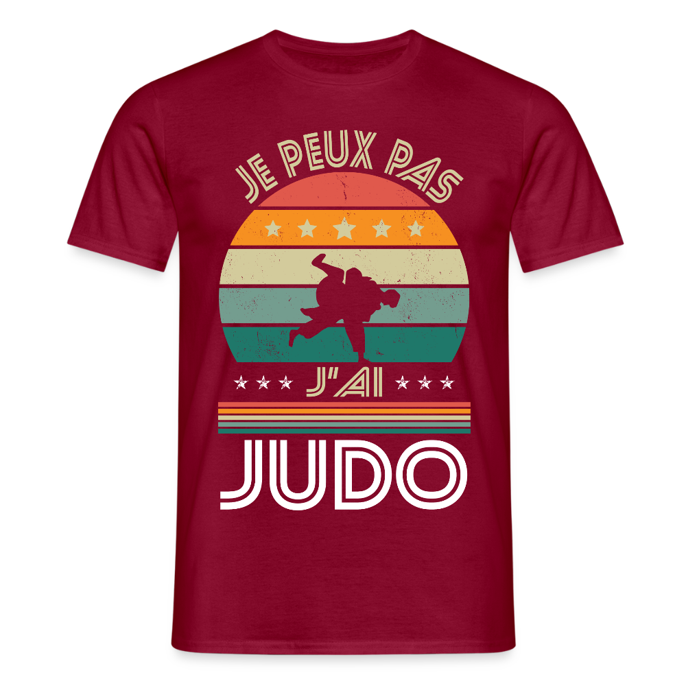 T-shirt Homme - Je peux pas j'ai Judo - rouge brique
