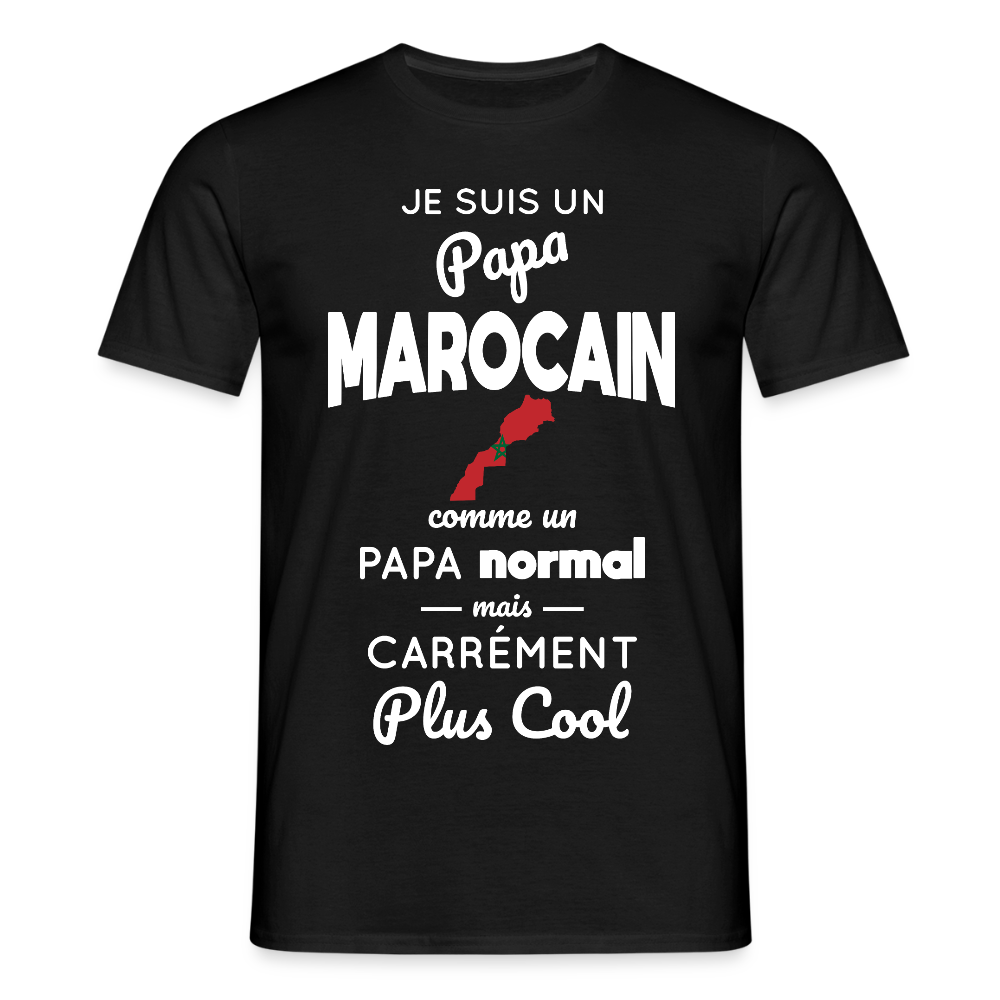 T-shirt Homme - Papa Marocain Plus Cool - noir