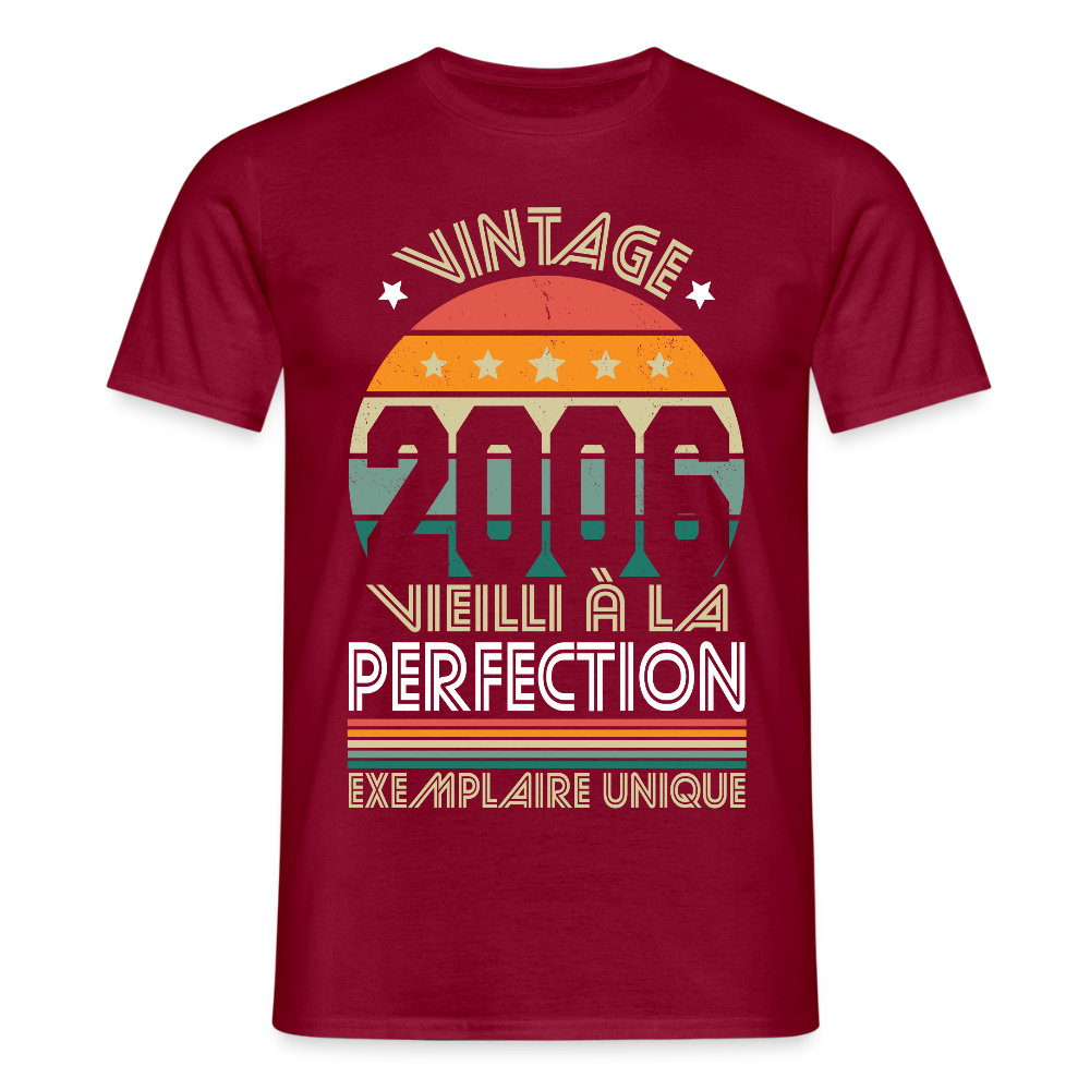 T-shirt Homme - Anniversaire 19 Ans - Vintage 2006 - rouge brique