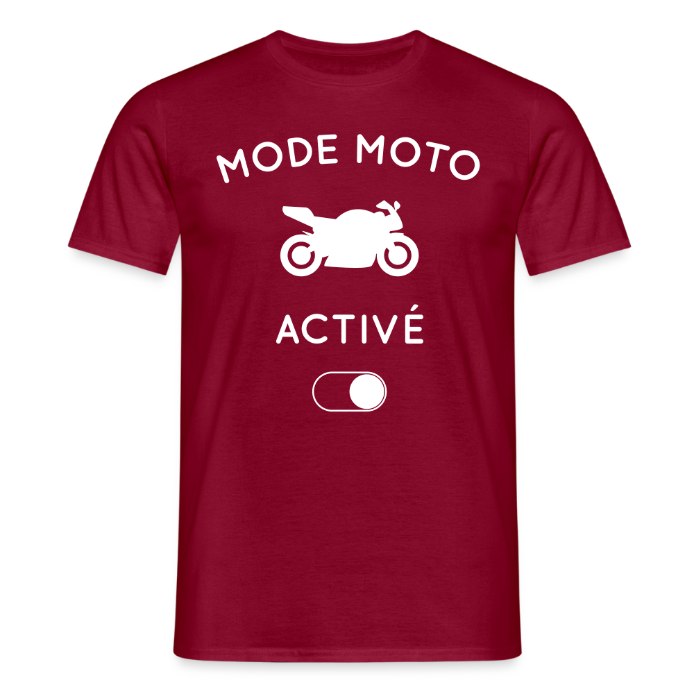 T-shirt Homme - Mode moto activé - rouge brique