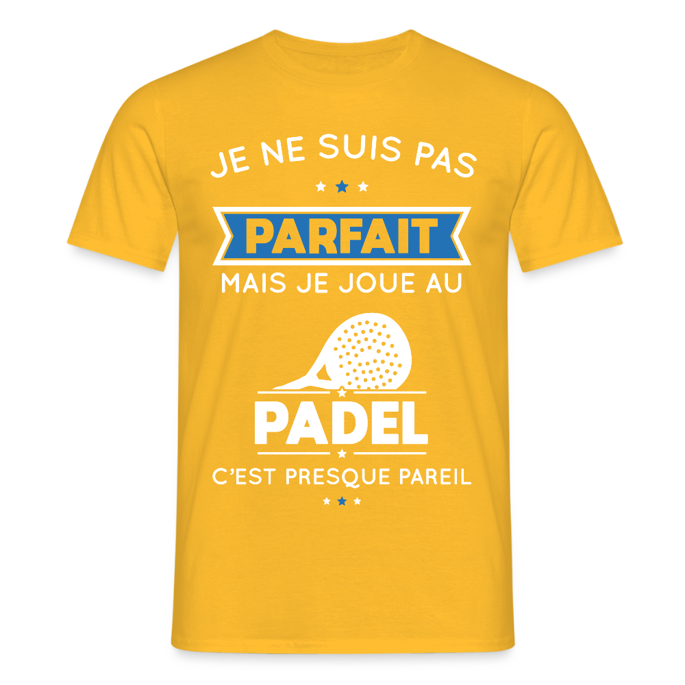 T-shirt Homme - Je Ne Suis Pas Parfait Mais Je Joue Au Padel - jaune