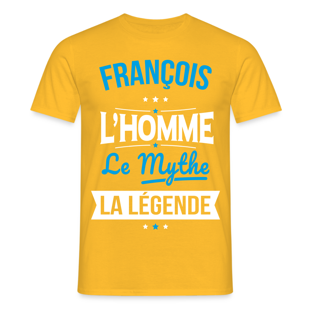 T-shirt Homme - François - l'Homme - le Mythe - la Légende - jaune