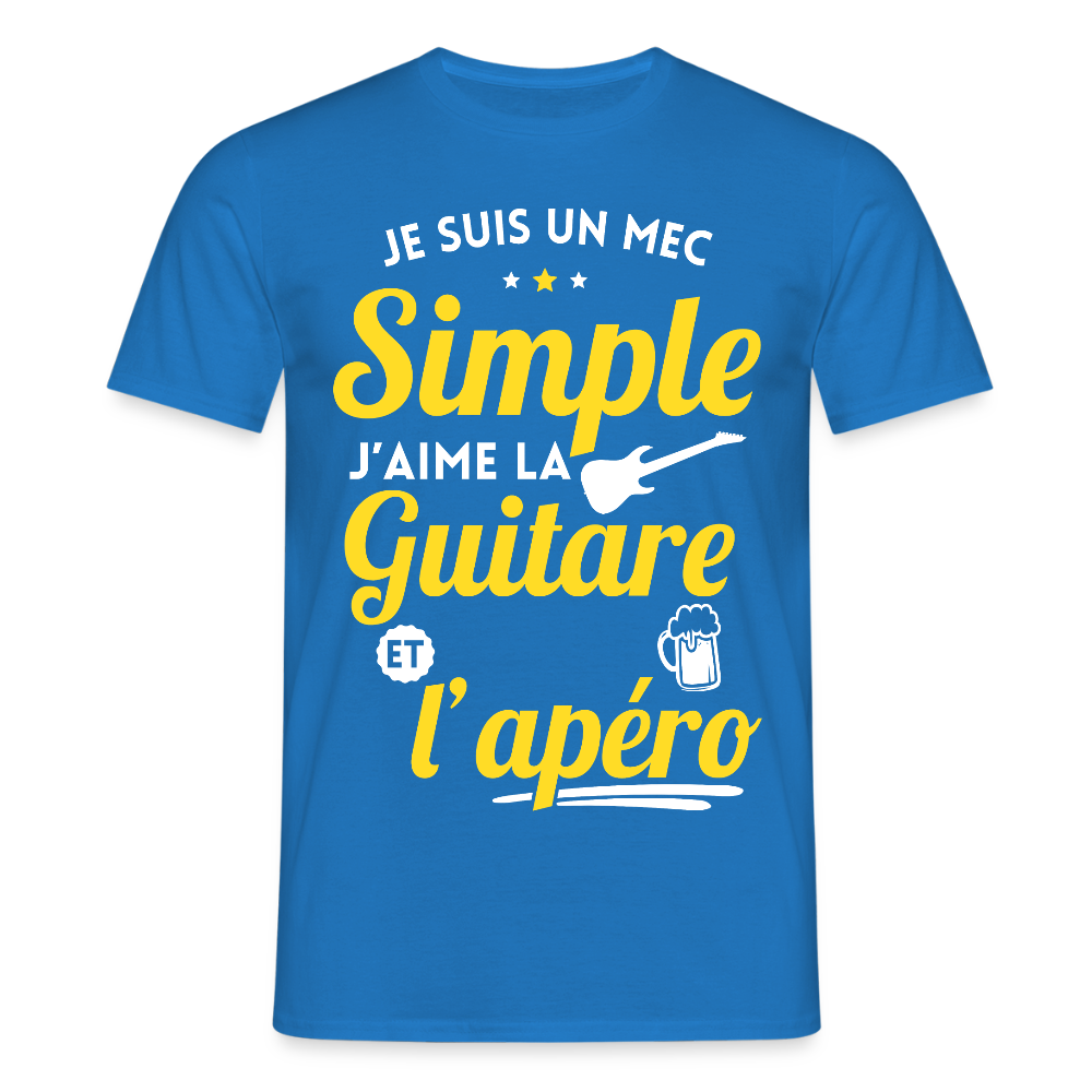 T-shirt Homme - J'aime la guitare et l'apéro - bleu royal