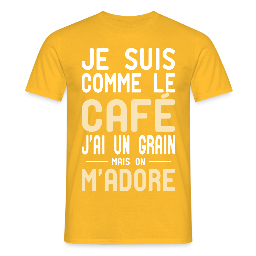 T-shirt Homme - J'ai un grain - Cadeau Humour - jaune