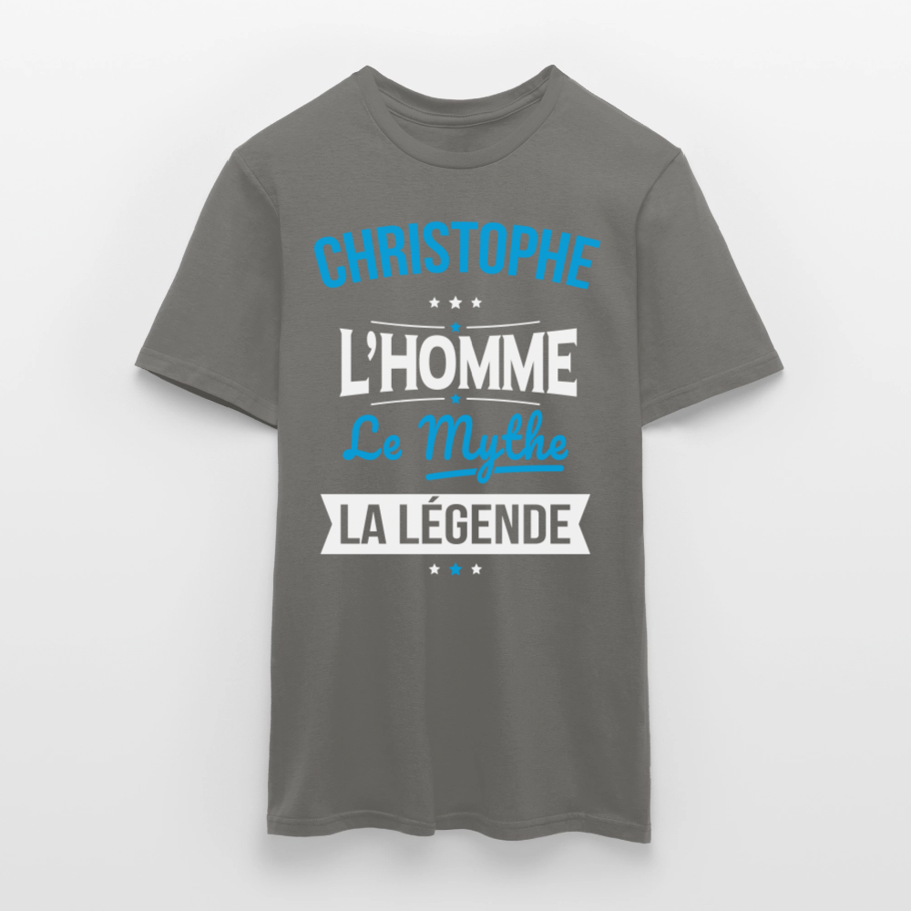 T-shirt Homme - Christophe - l'Homme - le Mythe - la Légende - gris graphite
