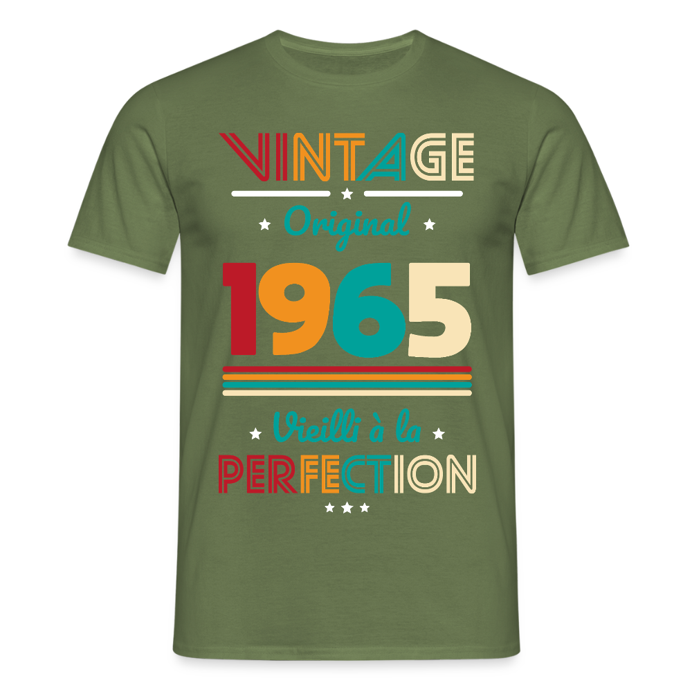 T-shirt Homme - Anniversaire 60 Ans - Vintage Original 1965 - vert militaire