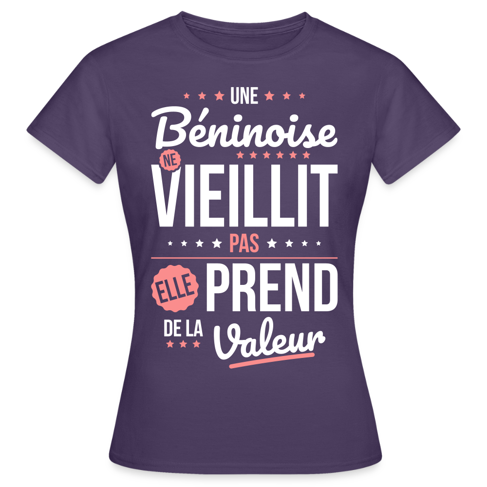 T-shirt Femme - Une Béninoise ne vieillit pas - violet foncé